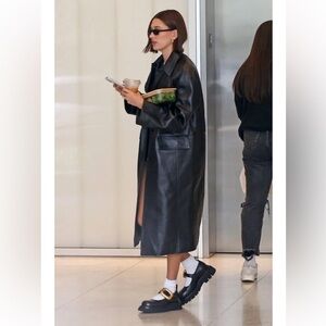 Bottega Veneta  Black Lug Mary Jane Loafers